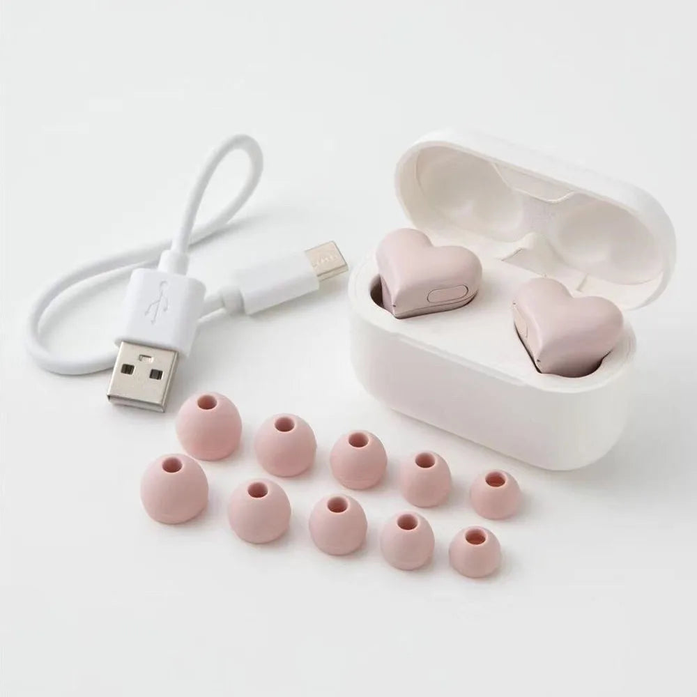 Premium Wireless Bluetooth Heart-Shaped Earphones for Women - High-Quality Earbuds Ideal for Gifting