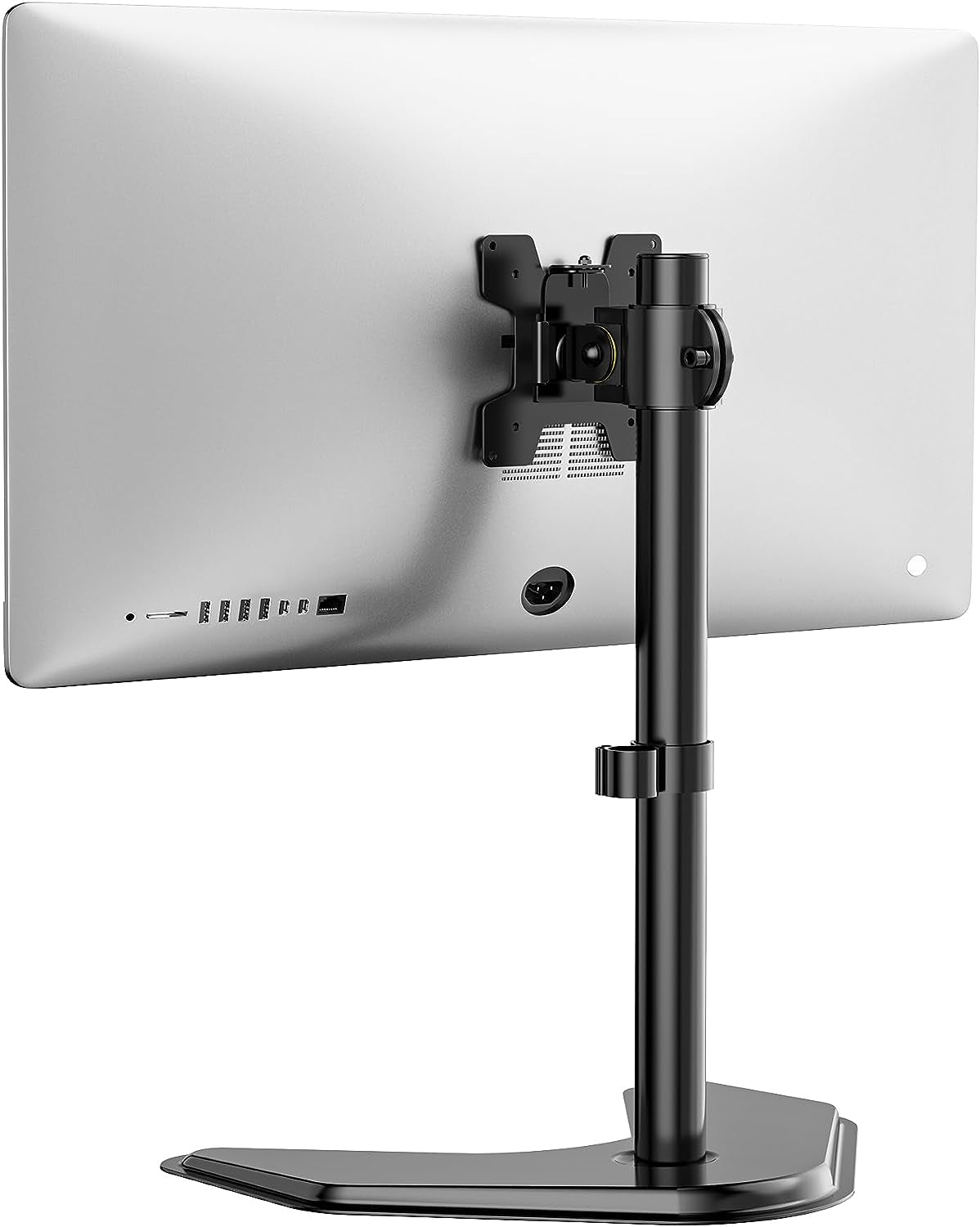 Single Monitor Stand for 13-32 Inch Computer Screens, Freestanding Single Monitor Arm Desk Mount, Universal VESA Monitor Mount 75X75/100X100Mm, Adjustable Height and Angle, (MF001), Black