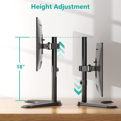 Single Monitor Stand for 13-32 Inch Computer Screens, Freestanding Single Monitor Arm Desk Mount, Universal VESA Monitor Mount 75X75/100X100Mm, Adjustable Height and Angle, (MF001), Black
