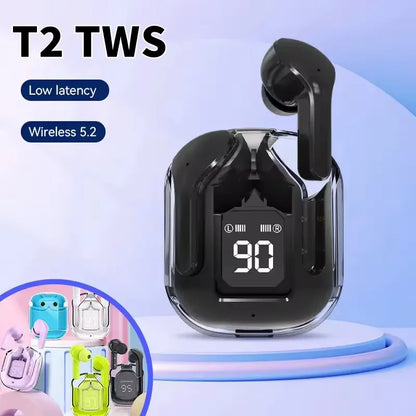 HK3 TWS Bluetooth Wireless Earbuds, HIFI Transparent Earbuds, LED Power Supply Digital Display Stereo,Suitable for Xiaomi Iphone